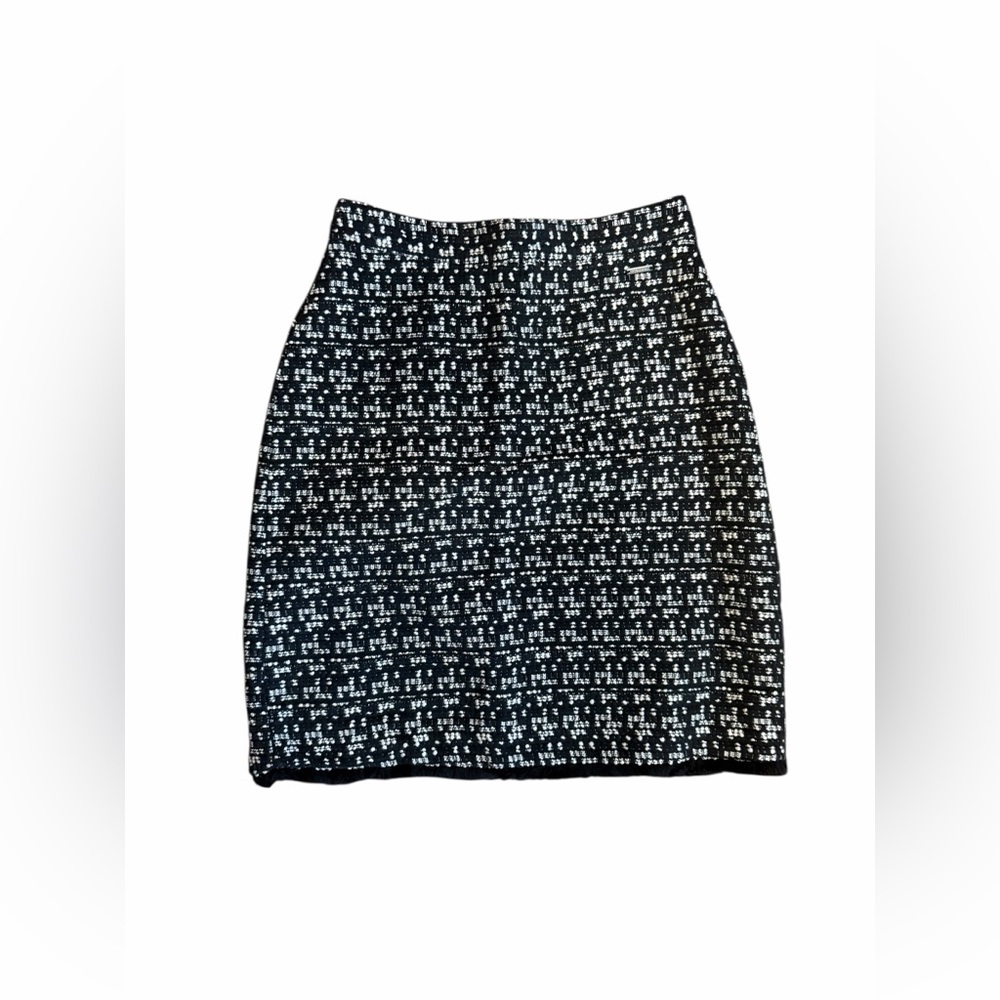 Elie Tahari Black White Bouclé Tweed Mini Skirt Women’s Size 6 Lined Chic - Picture 1 of 6